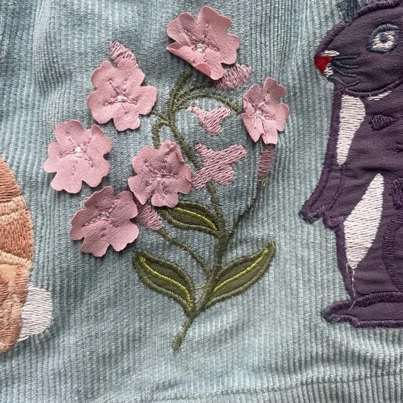 Mini Boden pinafore dress NWOT 3-4 yr Easter spring cross back with appliqués